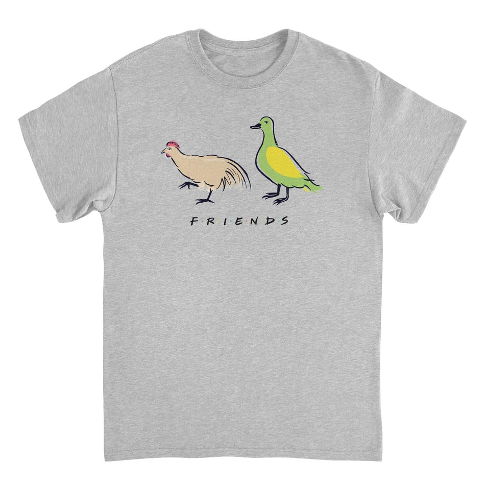 Friends Chicken and Duck Sport Grey T-Shirt