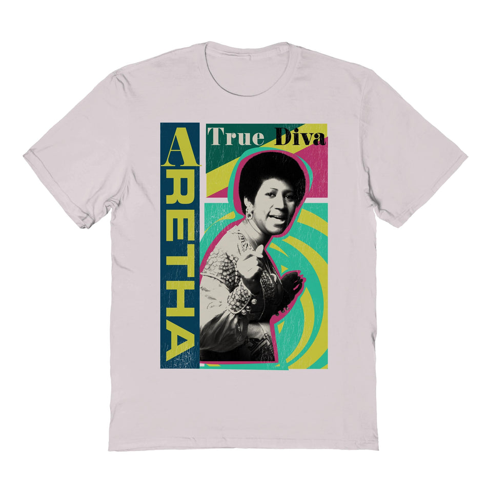 Goodie Two Sleeves Aretha Franklin Diva Ice Gray T-Shirt