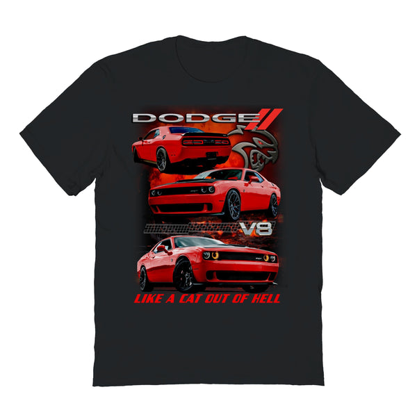 Goodie Two Sleeves Dodge Cat Out of Hell T-Shirt