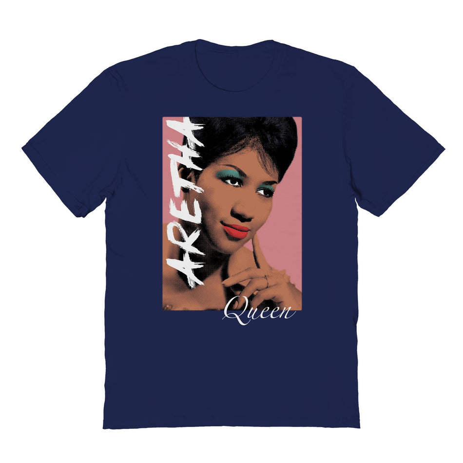 Goodie Two Sleeves Aretha Franklin Queen Navy T-Shirt